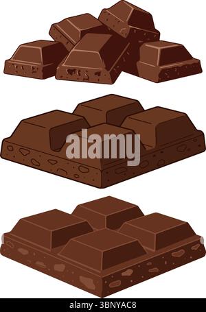 chocolate chunks isolated vector illustration art design Stock Vector