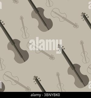Image of violin outlines on grey background Stock Photo