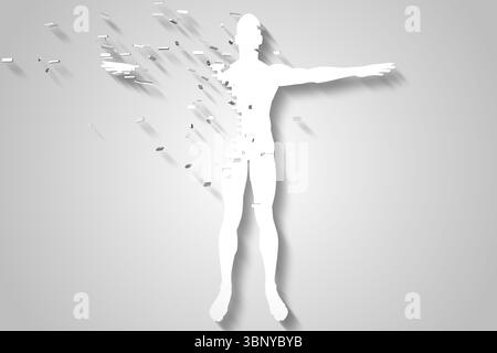 White jigsaw body breaking up Stock Photo