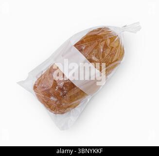 Bread in Cellophane Bag on White Background Stock Photo - Alamy