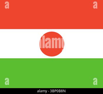 Niger flag. Official colors and proportions. National Niger flag. Stock Vector