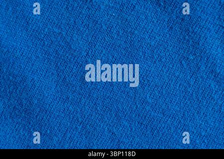 Macro Texture Old Worn Cotton Fabric, Abstract Blue Fabric Vintage Background Stock Photo
