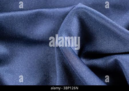 Rich blue fabric macro background Stock Photo