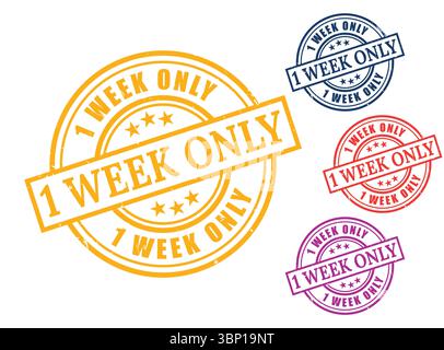 Limited Time Offer 1 Week Only Sale Promotional Rubber Stamps Design Elements Stock Vector