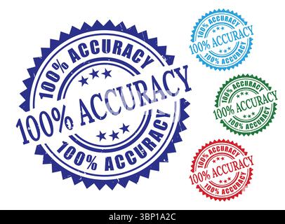 100% Accuracy Guarantee Certified Seal Graphic for Business Branding Stock Vector