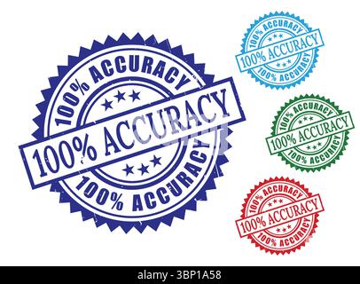 100% Accuracy Verified Data Precision Assurance Stamps Stock Vector
