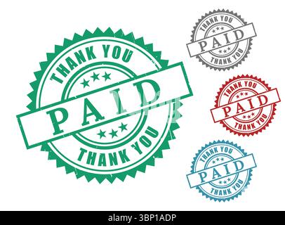 Paid Stamp Transaction Complete Graphics Stock Vector