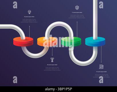 gradient-timeline-infographic Stock Vector