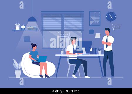 Colleagues working together collection Stock Vector
