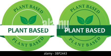 Plant Based Tags for Eco Friendly and Vegan Food Packaging Stock Vector