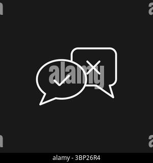 Customer Feedback and Review Icon with Yes and No Chat Bubbles for Survey Responses and Debate Stock Vector