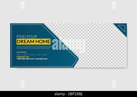 Home sale Social media coverage and web banner template design Stock Vector