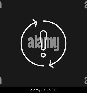 System Update and Refresh Error Icon for Recurring Problems, Failed Sync Process, and Critical Alerts Stock Vector
