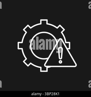System Process and Settings Error Icon for Technical Maintenance Warning and Machine Failure Alert Stock Vector