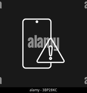 Mobile Phone Warning and Error Icon for System Alert, Virus Threat, and No Service Notification Stock Vector