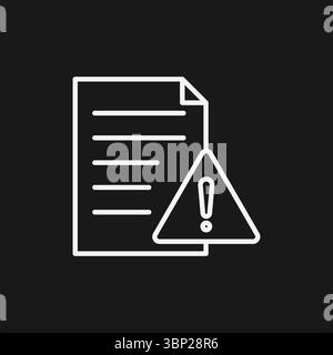 Document and File Error Icon for Corrupted Data Warning, Virus Threat, and Important Notice Alert Stock Vector
