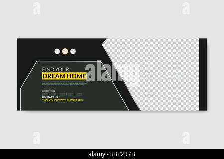 Home sale Social media coverage and web banner template design Stock Vector