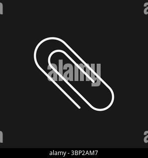 Office Paperclip Icon for Attaching Files in Email and Binding Paper Documents Stock Vector