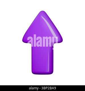 3d Glossy purple arrow vector illustration, perfect for business presentations, web design, and user interface elements. Bright, modern style enhances Stock Vector