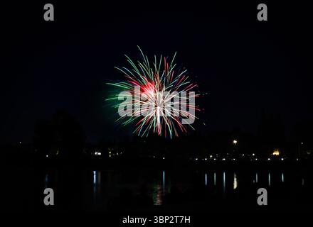 Fireworks of 4th of July celebration in California, USA Stock Photo