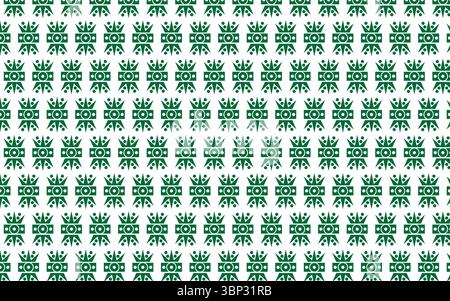 Seamless Pattern of Pakistan Flag Icons for Independence Day Background Vector Stock Vector