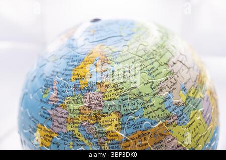 Puzzle globe. Map made from puzzle pieces Stock Photo