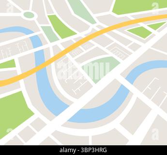 Digital image of map with directions Stock Photo