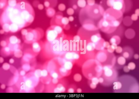 Abstract bokeh lights are being shown in flat style on darker backdrop, with pink magenta circles Stock Photo