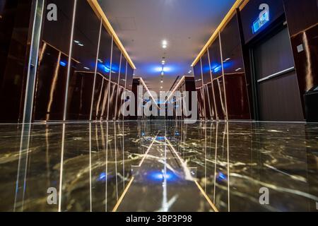 Reflection of light in a hallway Stock Photo