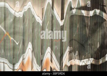 Abstract waves shape created using the photocopy art technique Stock Photo