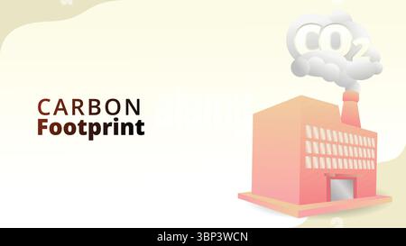 carbon footprint concept.Carbon footprint resulting from production activities. supply chain management illustration vector illustration Stock Vector
