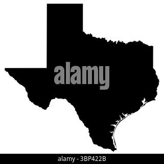 state of texas map in black on a white background. flat style. texas ...