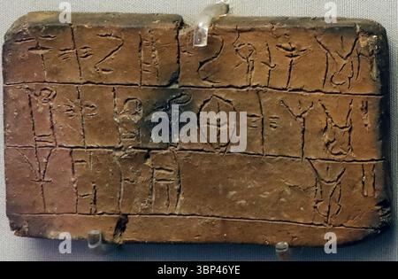 Pylos Tablet Ritual A photograph of a Linear B clay tablet depicting an inventory, from the ...