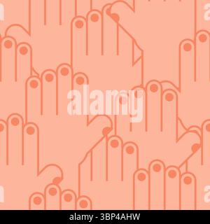 Fingers pattern seamless. Finger background. Palm texture Stock Vector
