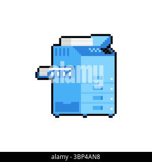 Copier pixel art. 8 bit Large copier office machine symbol Stock Vector