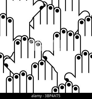 Fingers pattern seamless. Finger background. Palm texture Stock Vector