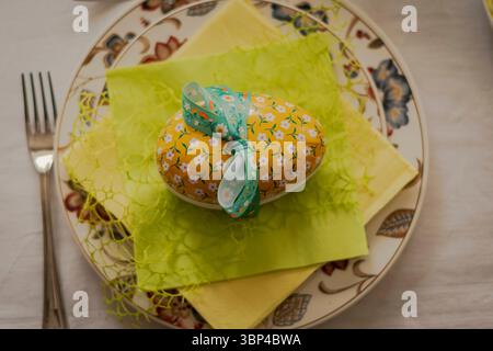 The italian tradition of colouring eggs at easter's. Stock Photo