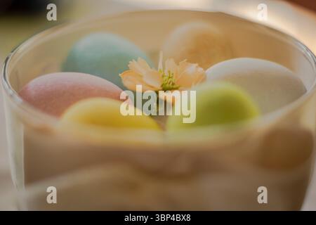 The italian tradition of colouring eggs at easter's. Stock Photo