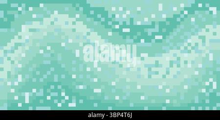 Abstract wave pixel art background. Ocean waves with pixel art. Stock Vector