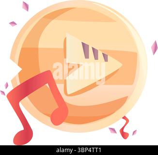 Play button. Simple multimedia button. Video play button. Rectangular play button. Stock Vector