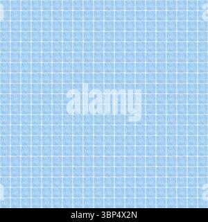 abstract seamless mosaic pattern: blue rounded square tiles made of stained canvas against white background Stock Photo