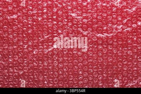 Red bubble wrap packing texture Stock Photo
