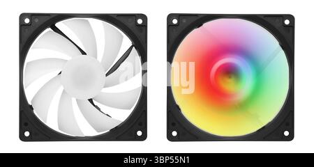 Cooler computer fan isolated on white background Stock Photo
