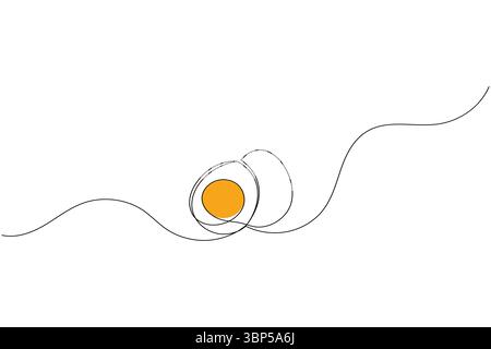 Simple easter eggs illustration in one continuous line art style isolated on white background Stock Vector