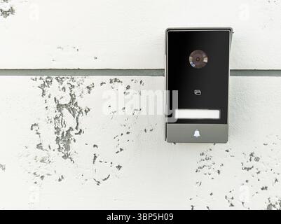 Wall mounted smart video doorbell system Stock Photo