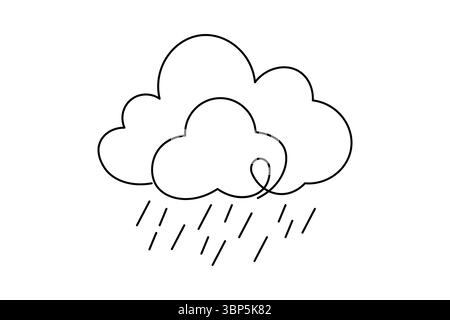 Cloud storage continuous one line drawing minimalist outline illustration icon Stock Vector