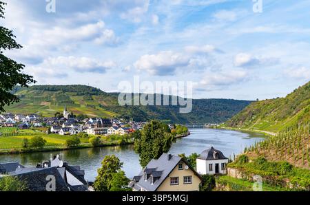 Scenic panorama of Beilstein with traditional houses, Metternich ...