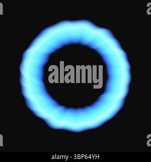 Concentric wavy circles that makes a twisted round glowing shape. Line art optical pattern for your design. Stock Vector