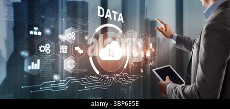 Cloud Computing, Data Storage and Security 2025 concept. Stock Photo