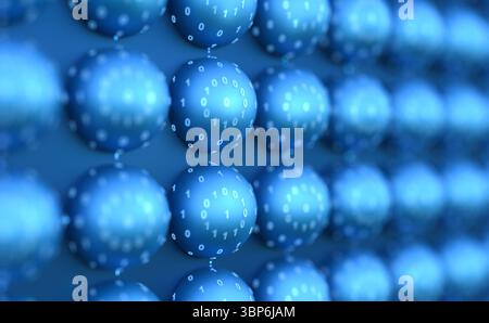 Close up rotating sphers with binary code. Close up rotating sphers with binary code. Abstract data concept, technology, computer, network, big data, research, science, algorithm. 3D illustration img technology063s02 random data sphere Stock Photo